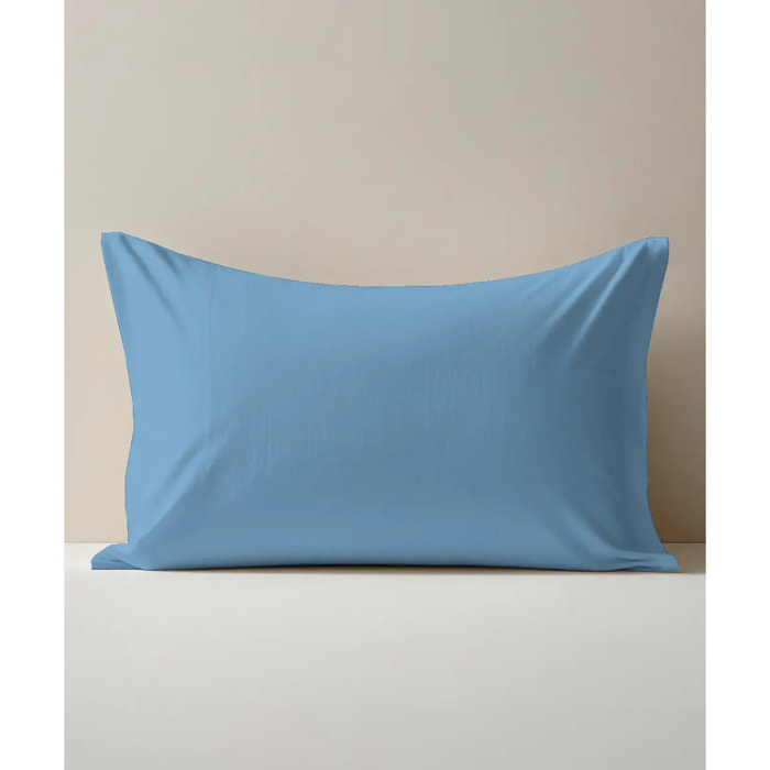 Coppia Federe cuscini letto PERCALLE VERDE tinta unita 100% Percalle di Cotone e Made in Italy