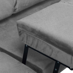 Canapé Tissu Convertible Angle gauche Gris clair Anacapri - 3 Places