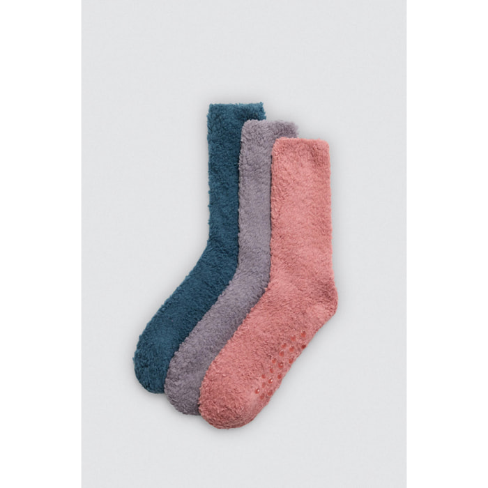 Confezione da 3 calzini da donna extra morbidi e antiscivolo