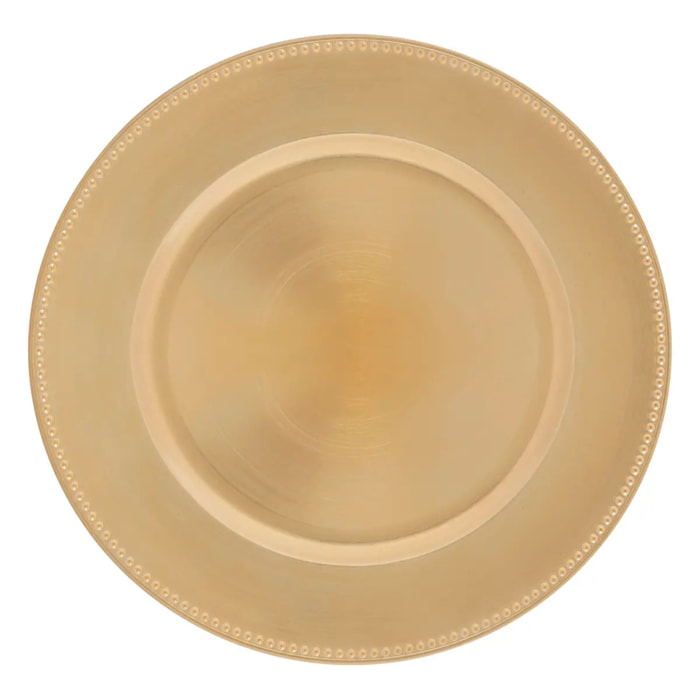 Assiette de présentation billes dorée