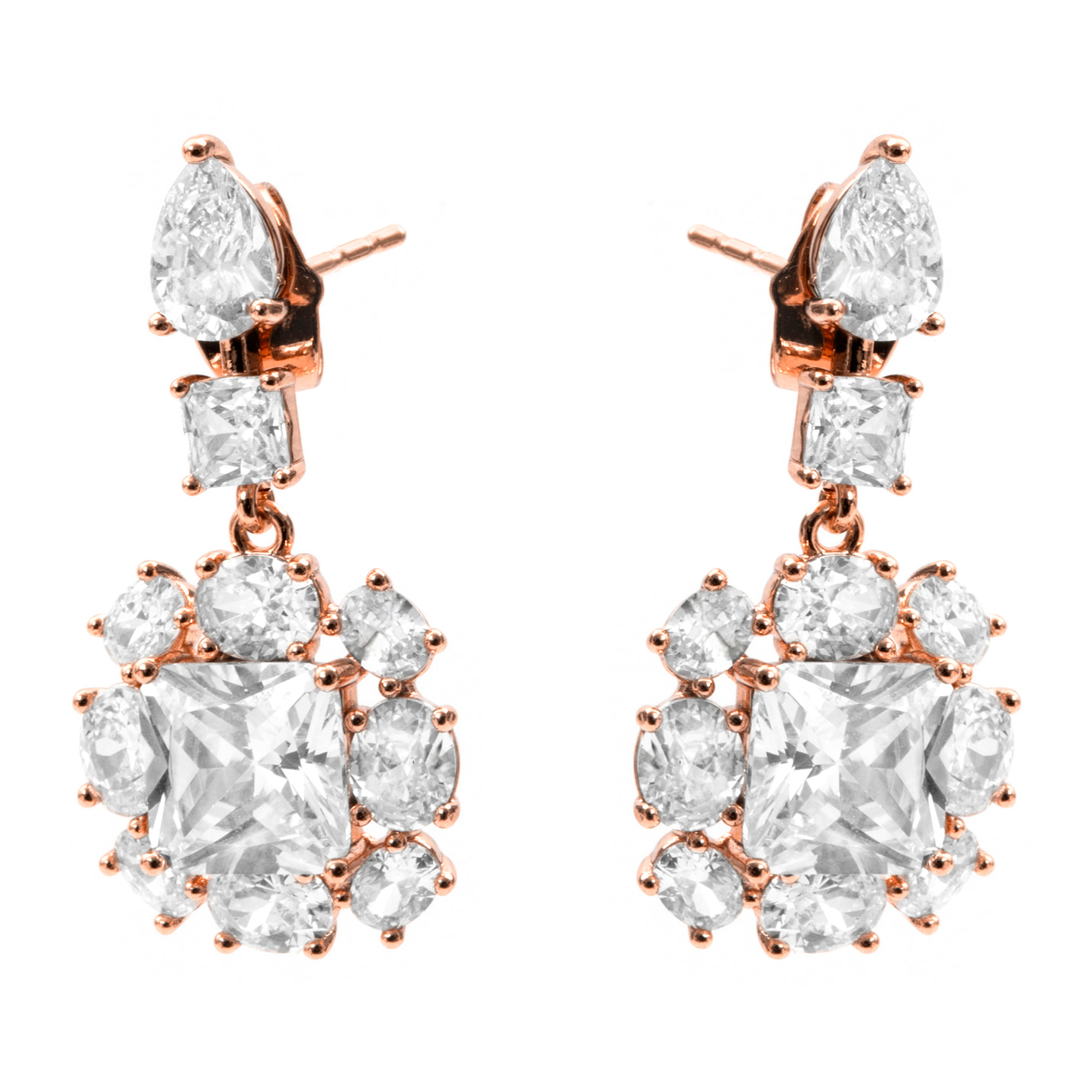 Pendientes Iwo acabado oro rosa 18k