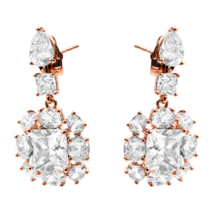Pendientes Iwo acabado oro rosa 18k