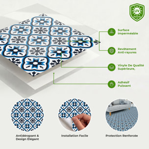 Sticker Sol avec laminat de Protection en Plastique Anti-dérapant | Stickers adhésif Sol - CARRELAGES SOL ODILLA - 1 sticker
