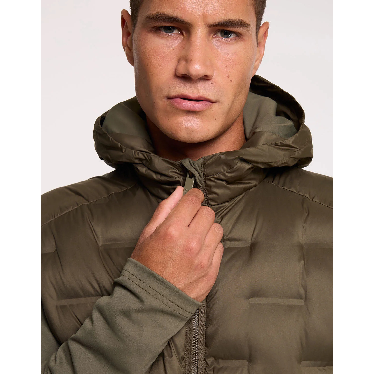 Chaqueta Acolchada con Capucha Caqui - Morris