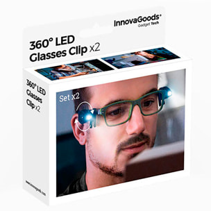 Clip LED para Gafas 360º InnovaGoods 2 Unidades