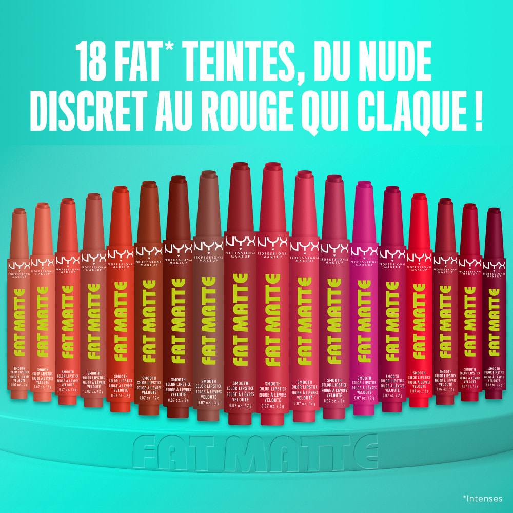 NYX Professional Makeup Fat Matte Rouge à Lèvres Mat Crémeux Fluffy Fucshia