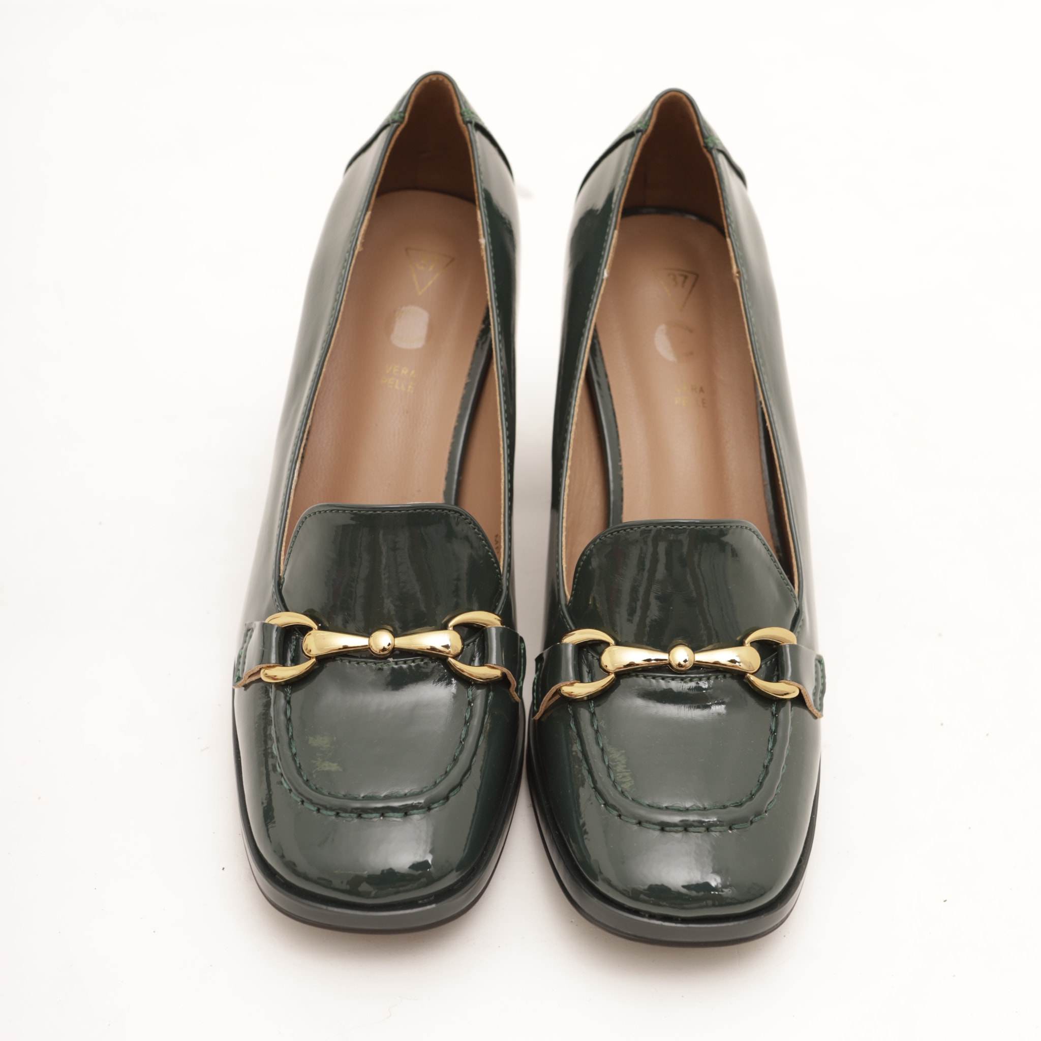 MOCASSINO MORSETTO TACCO CHOCOLA' VERDE