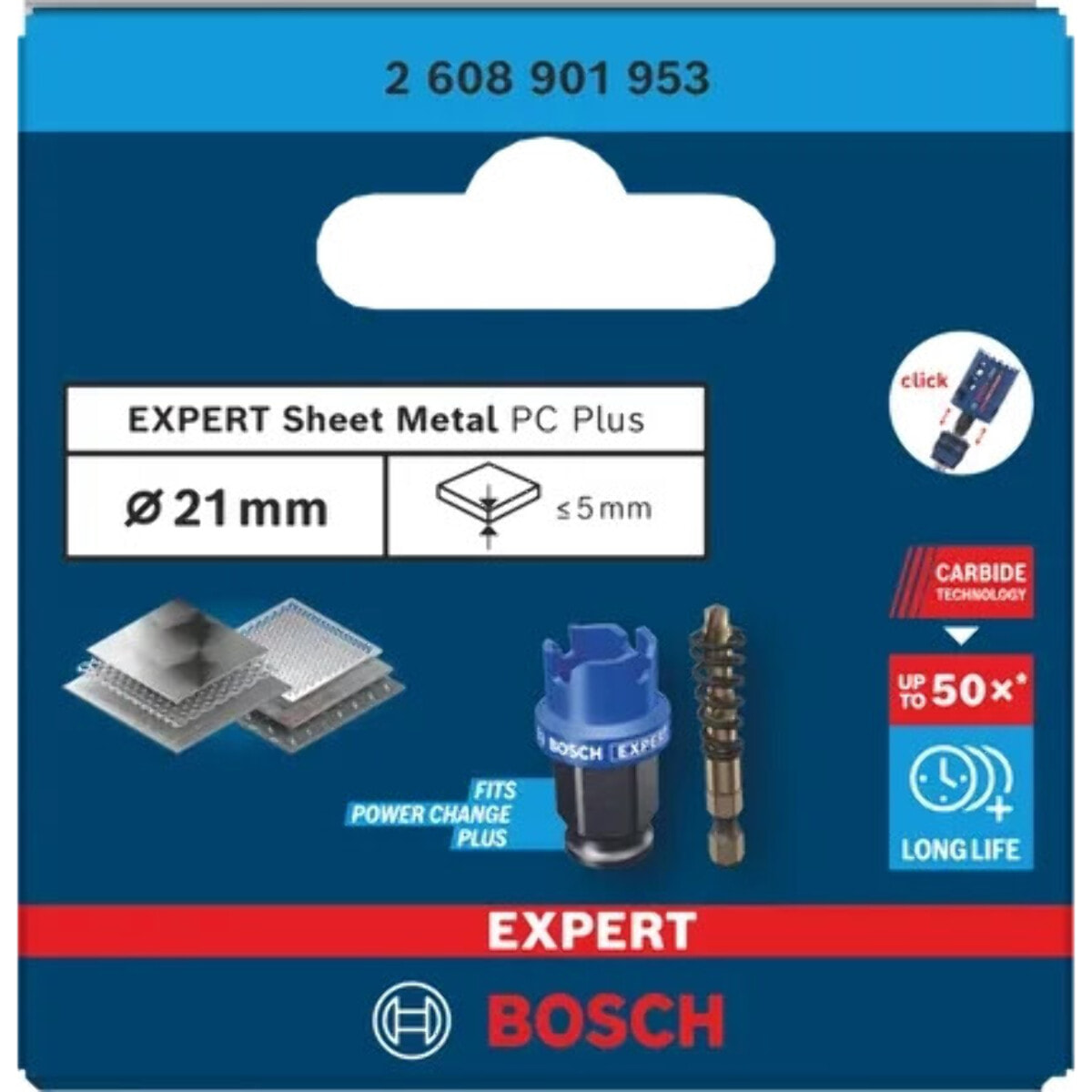 Scie trépan EXPERT Sheet Metal PC Plus Ø21mm - BOSCH - 2608901953