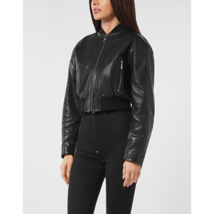PHILIPP PLEIN Leather Bomber SIGNATURE