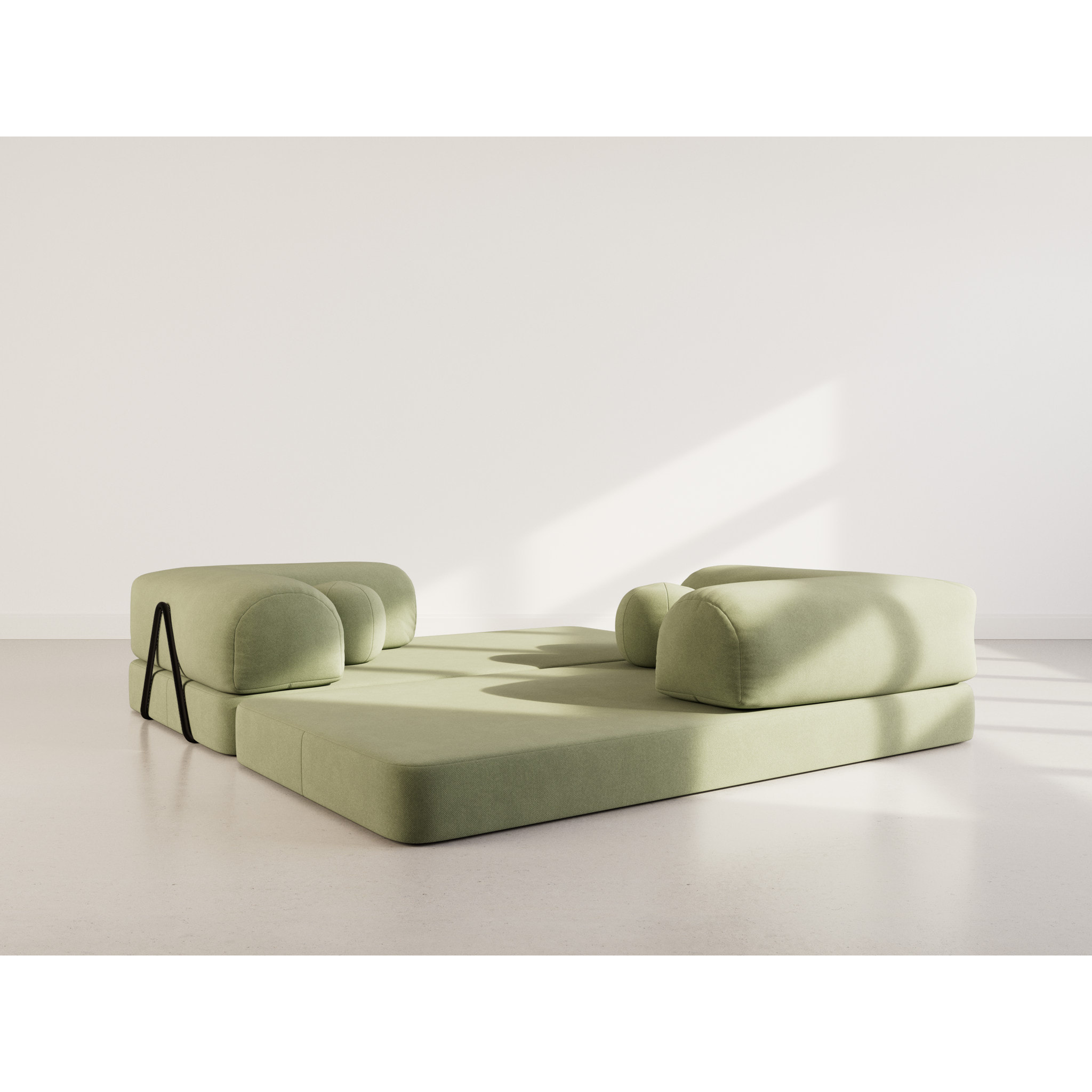 Nebula - Canapé 3 places convertible en velours texturé - Vert sauge