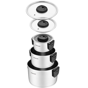 Set de 3 marmites avec poignées rabattables