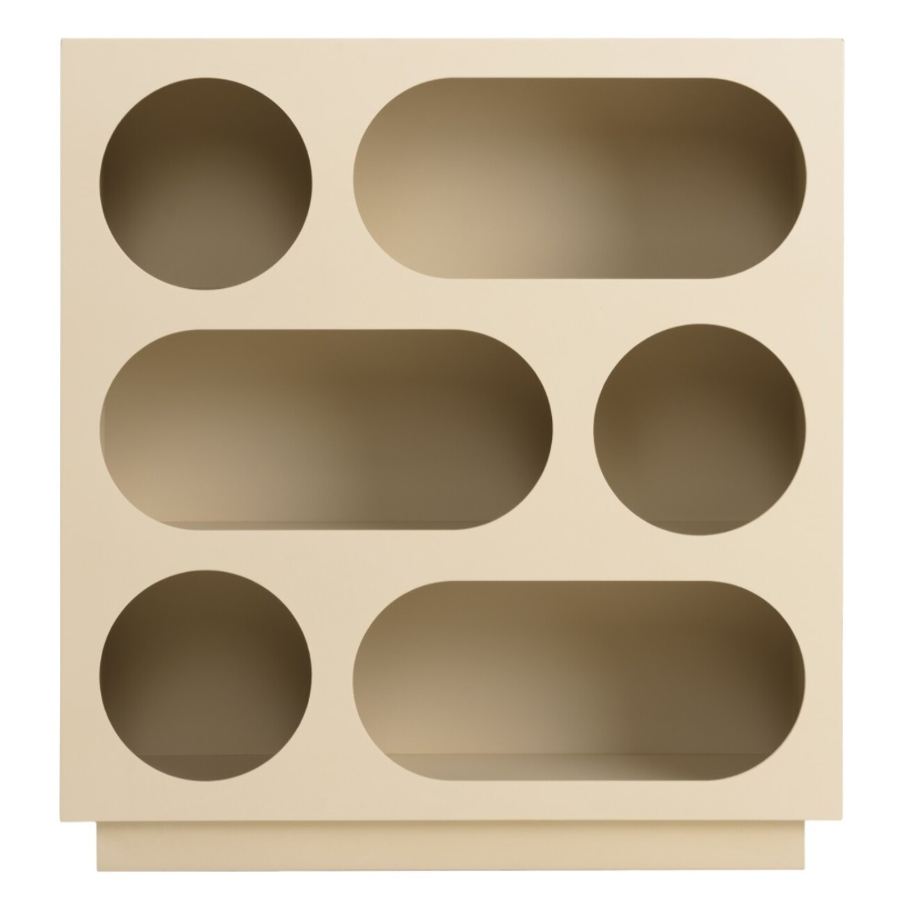 AGATHE - Buffet 70x23cm 6 niches en bois peint beige