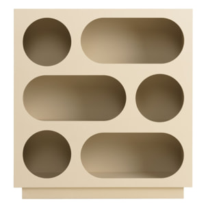 AGATHE - Buffet 70x23cm 6 niches en bois peint beige