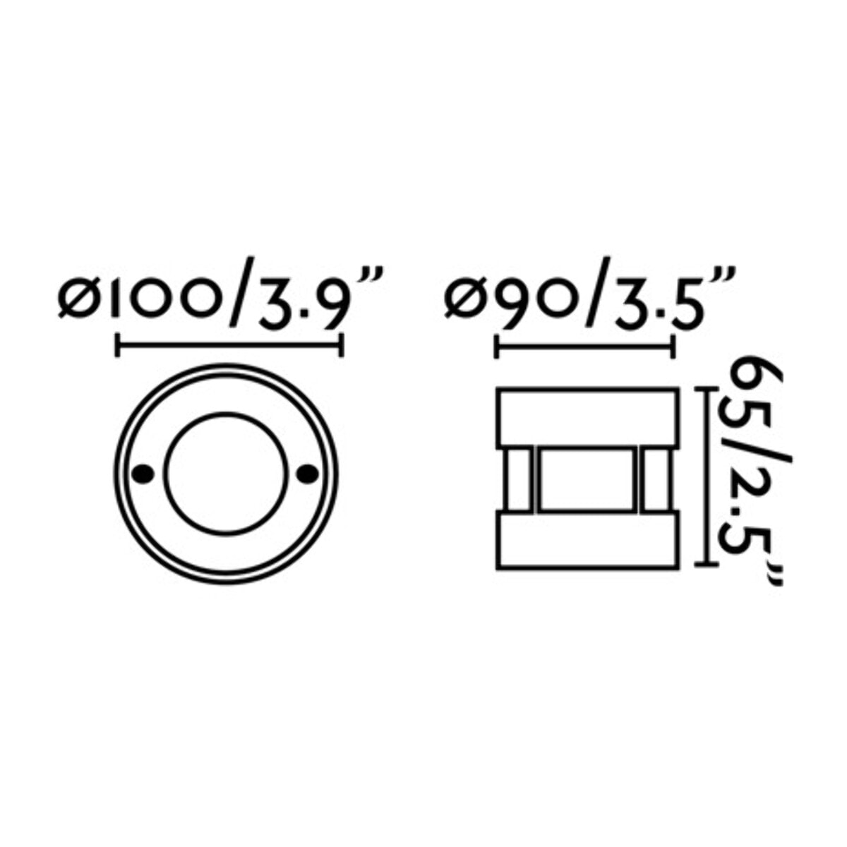 LED-18 Lampe encastrable ronde inox 3000K