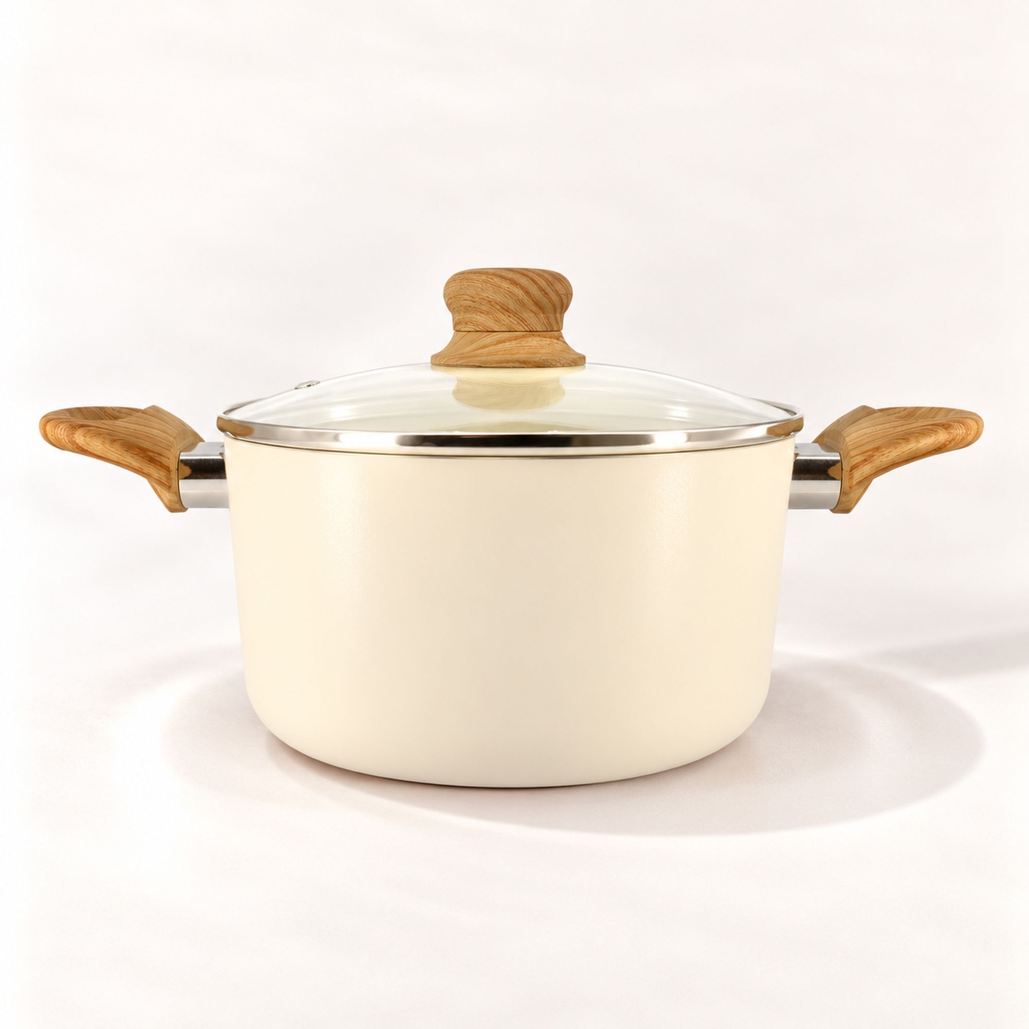 Faitout 20cm avec revêtement céramique crème - tous feux COLORAMA