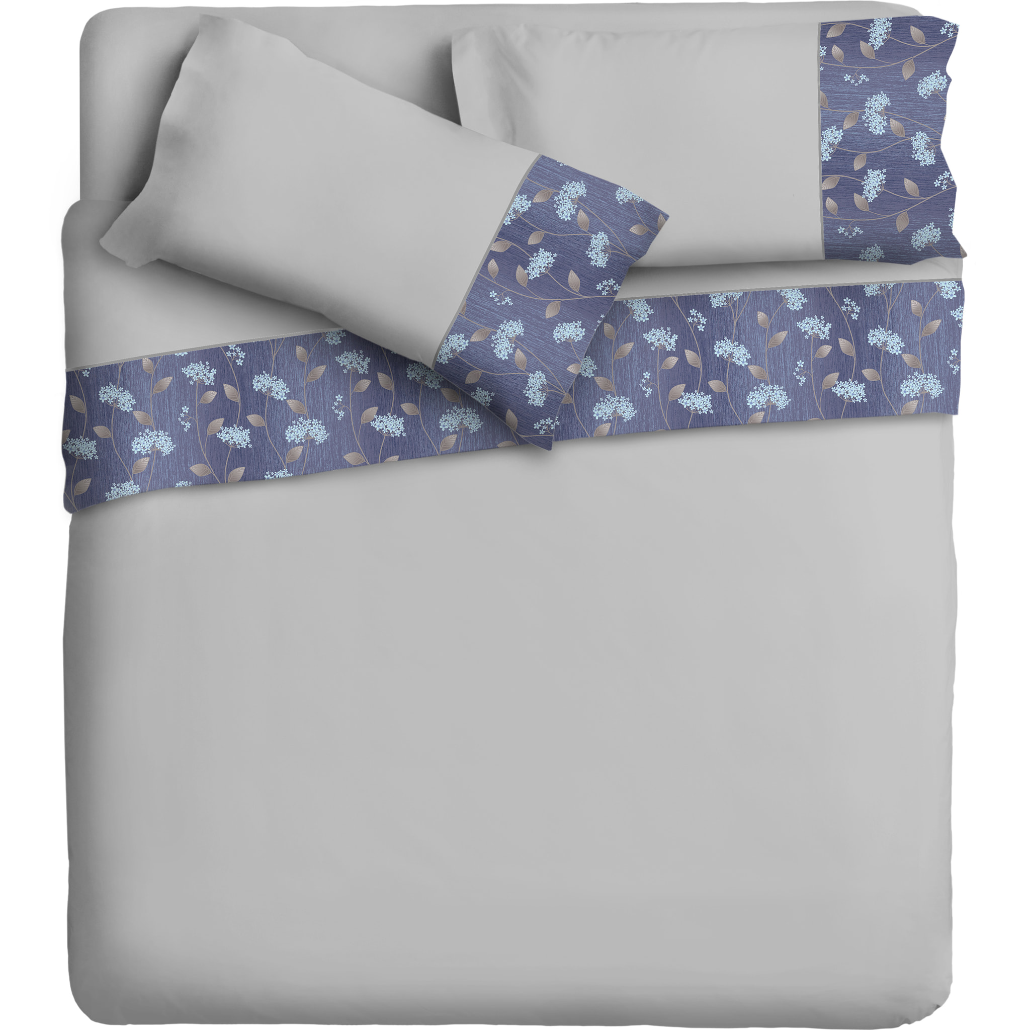 Completo letto Armonie IPERSAN Puro Cotone Verbena Grigio