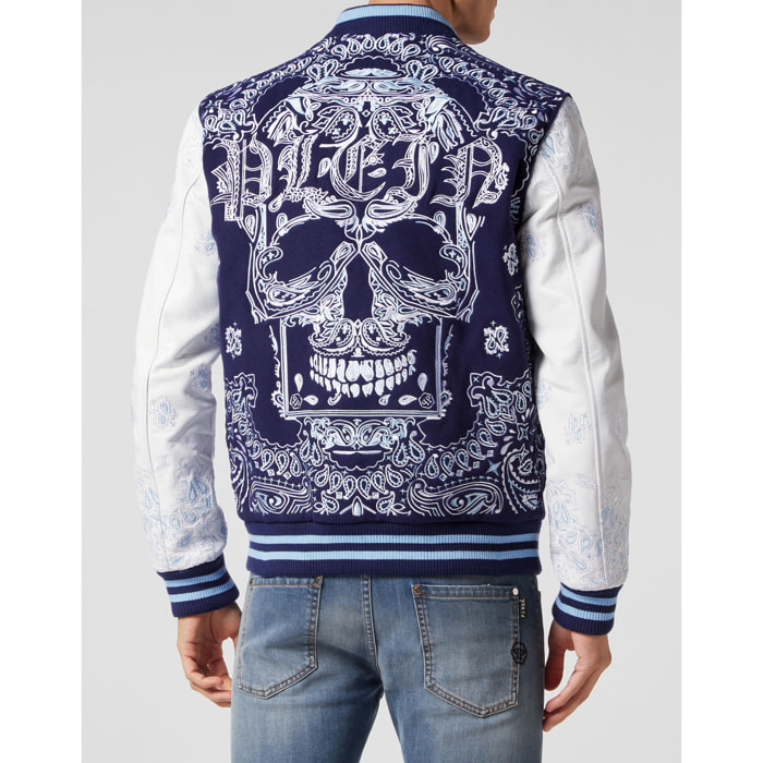 PHILIPP PLEIN Bomber de cuero PAISLEY