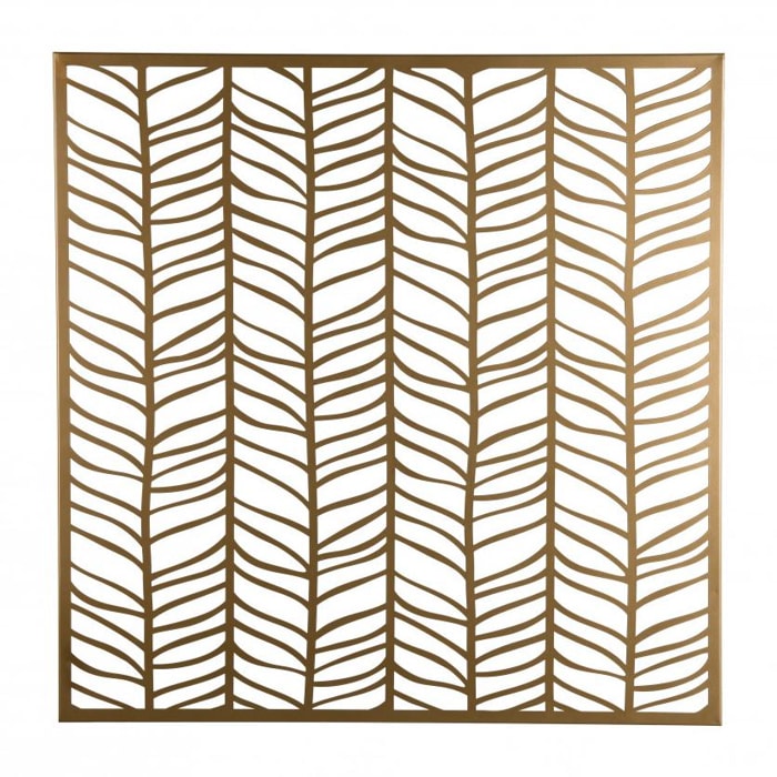 THEODORE - Décoration murale carrée 80x80cm métal doré