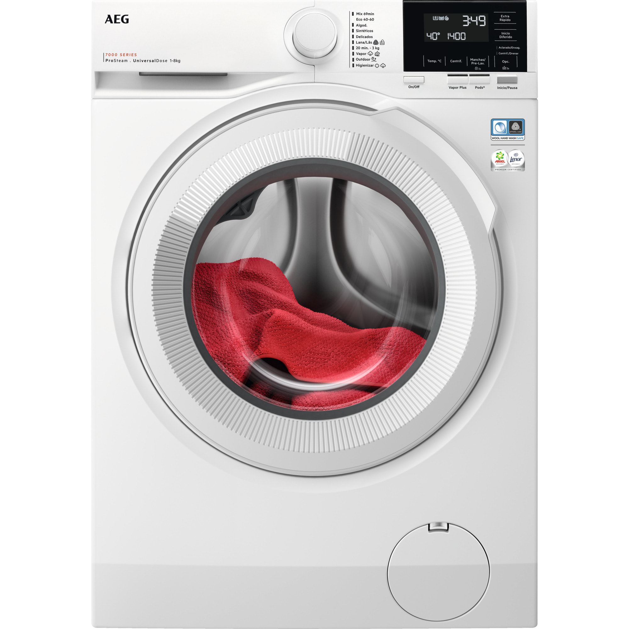 AEG Lavadora de libre instalación Serie 7000 ProSteam® UniversalDose de 8.0 kg LFR7184N2V