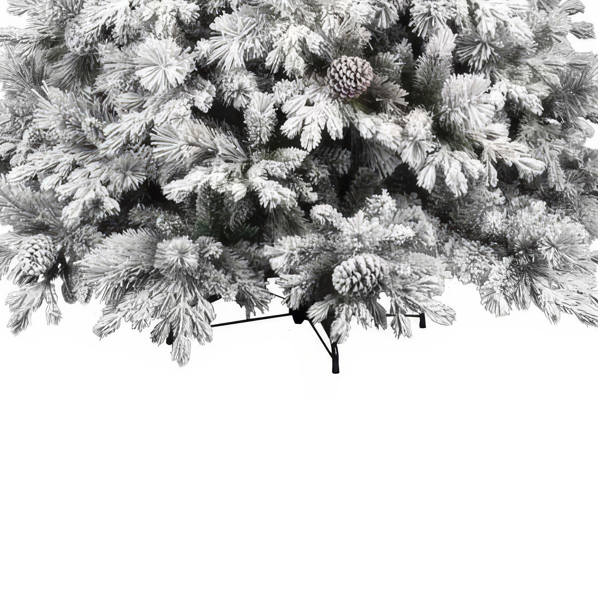 Luna - Albero di Natale con neve e pigne in PE PVC PP ø142x210H cm, 2155 rami