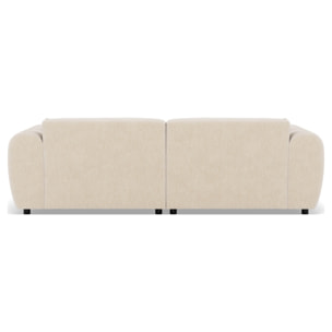 Aumance - canapé droit 4 places avec double méridienne assise profonde en velours texturé - Beige
