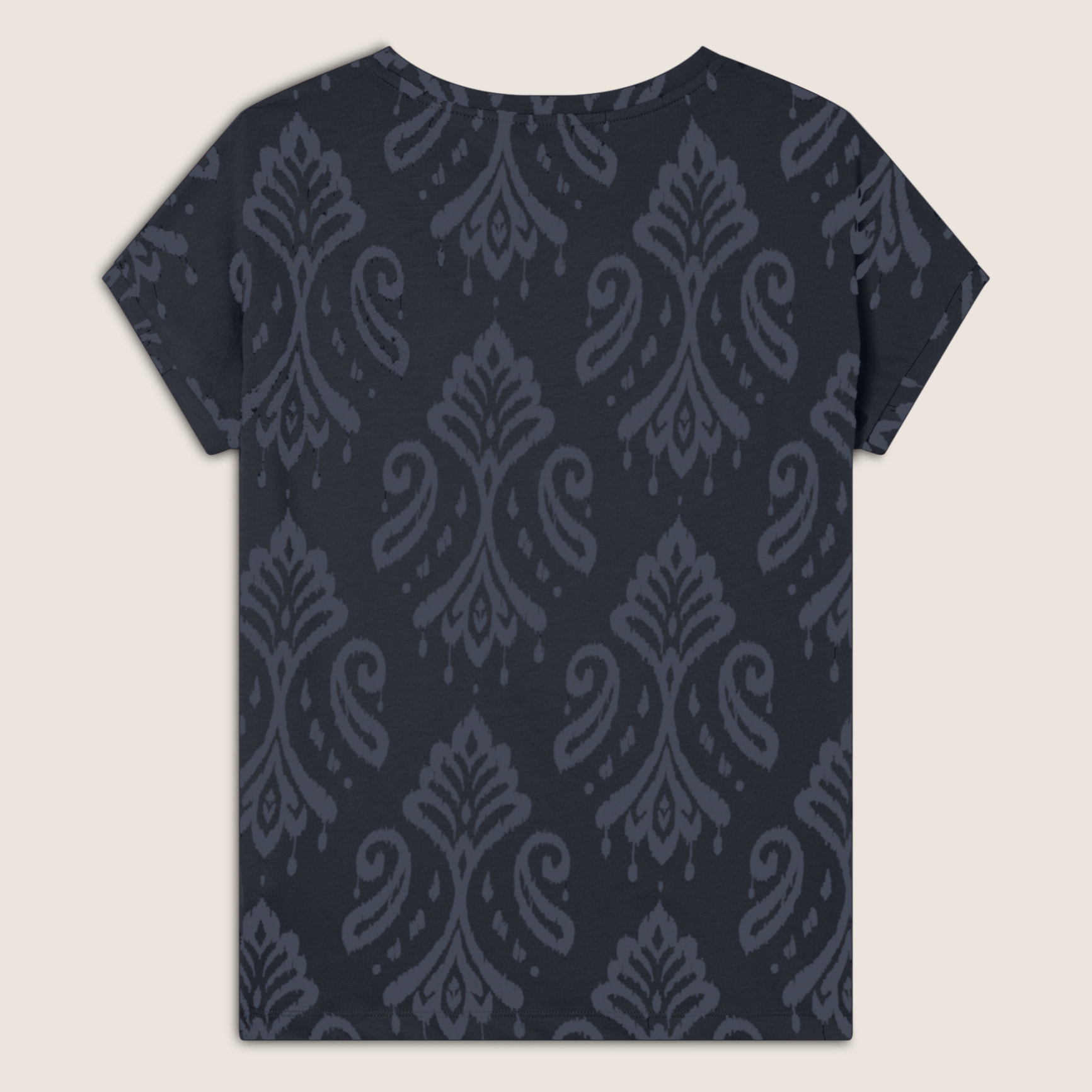 T-shirt floreale in jersey con maniche a kimono