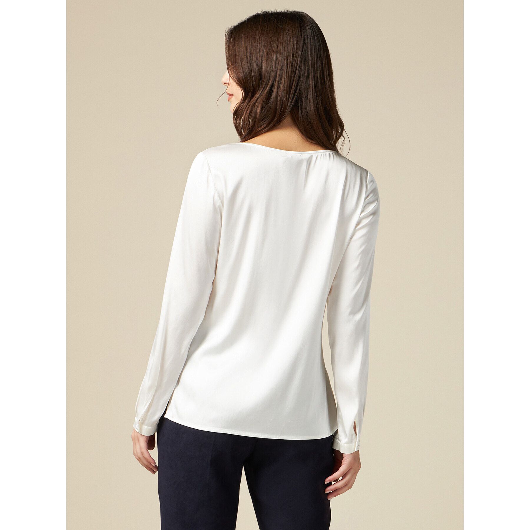 Oltre - Blusa in raso di viscosa - Bianco