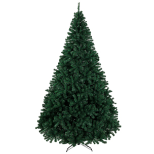 Árbol de Navidad Artificial de 270 cm, Árbol de Navidad de Abeto con Ramas Articuladas, 2418 Puntas de PVC Ignífugo, Montaje Rápido, Soporte de Acero Plegable, Verde