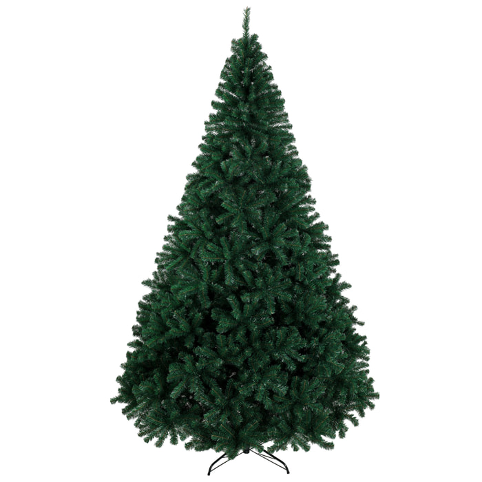 Árbol de Navidad Artificial de 270 cm, Árbol de Navidad de Abeto con Ramas Articuladas, 2418 Puntas de PVC Ignífugo, Montaje Rápido, Soporte de Acero Plegable, Verde