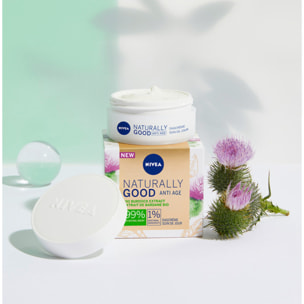 Pack de 2 - Soin Visage Jour Anti-Âge NIVEA Extrait de Bardane BIO Tous Types de Peaux NATURALLY GOOD 50ml