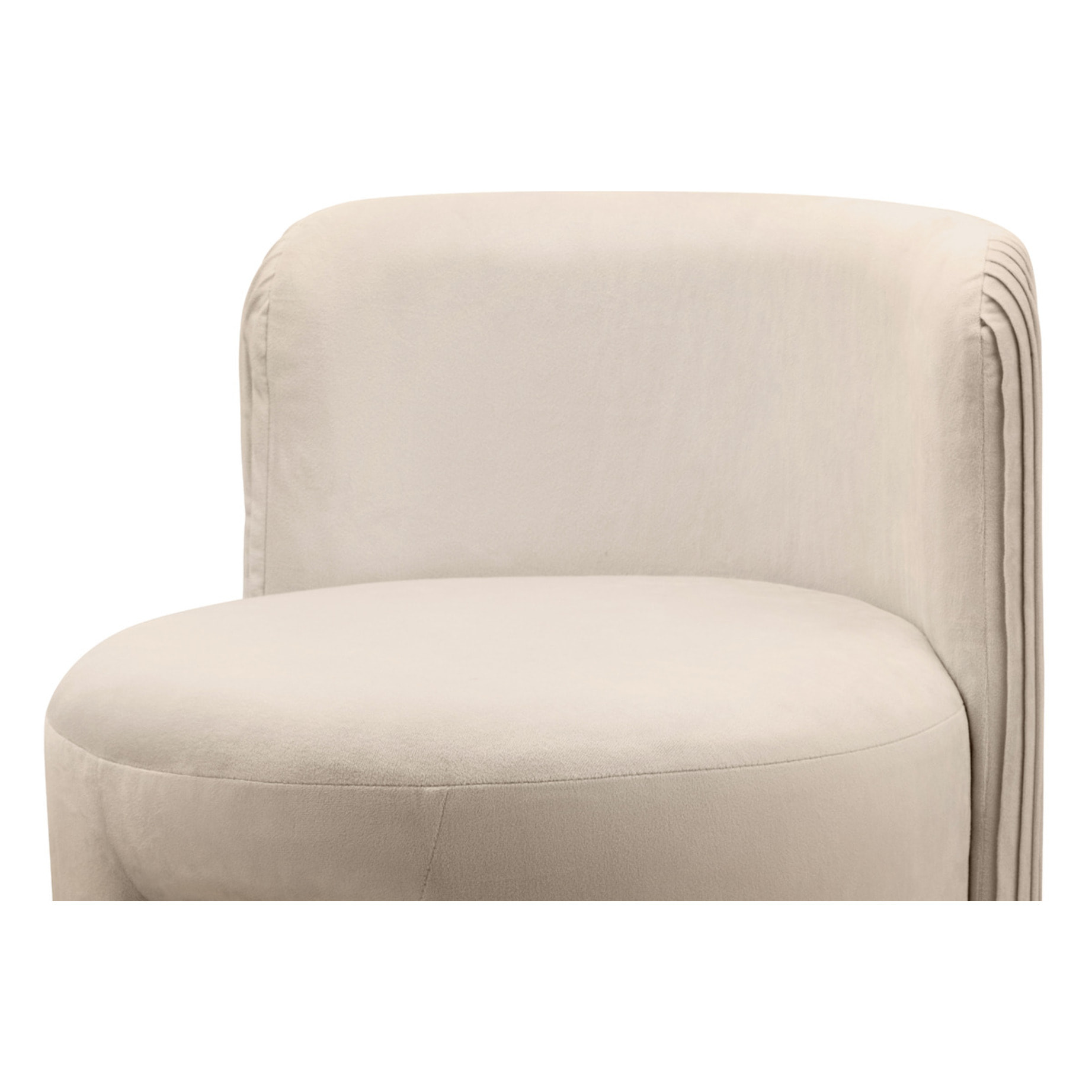 Pouf curvo Curvy in velluto rosa antico con schienale