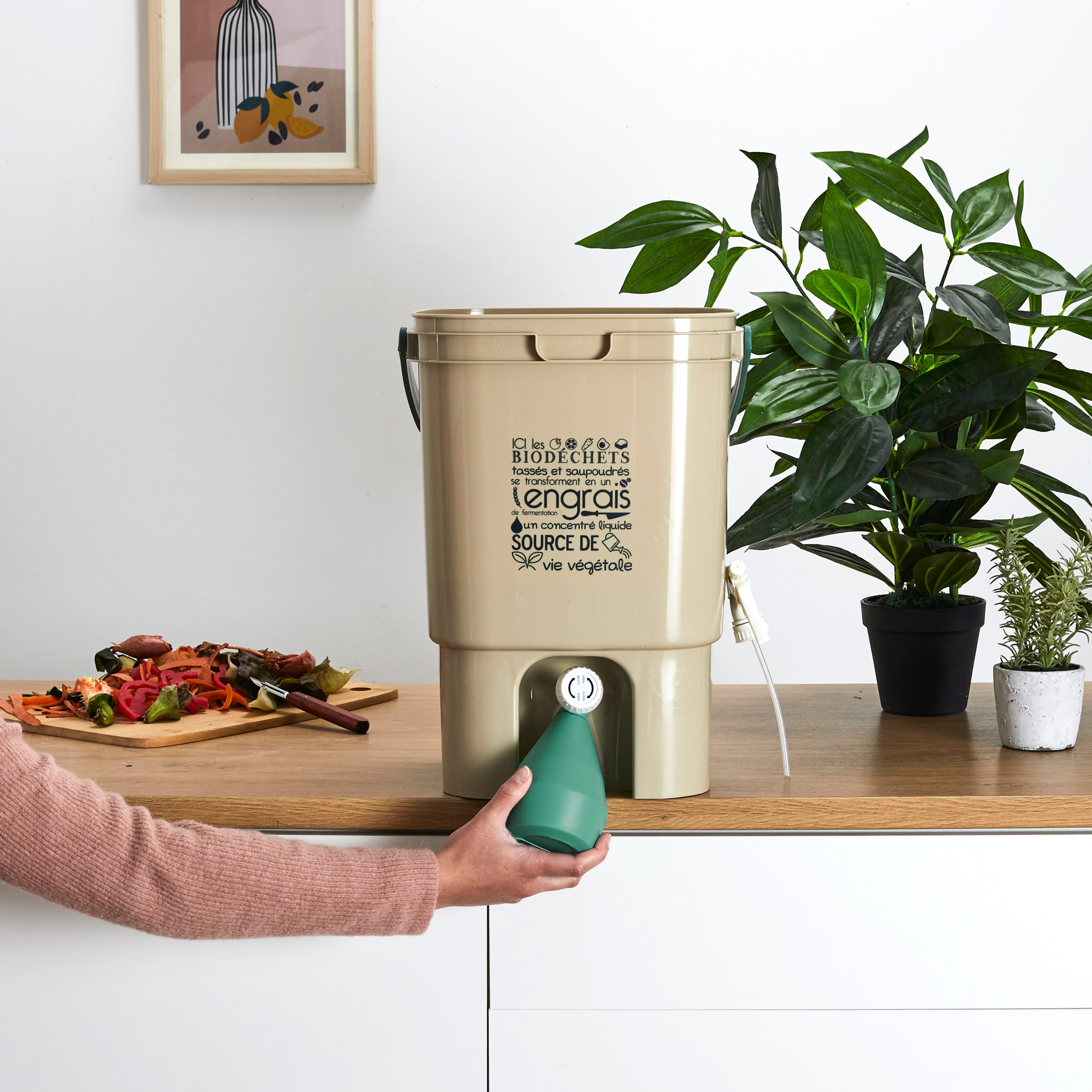 Composteur De Cuisine Avec Robinet Et Spray M2