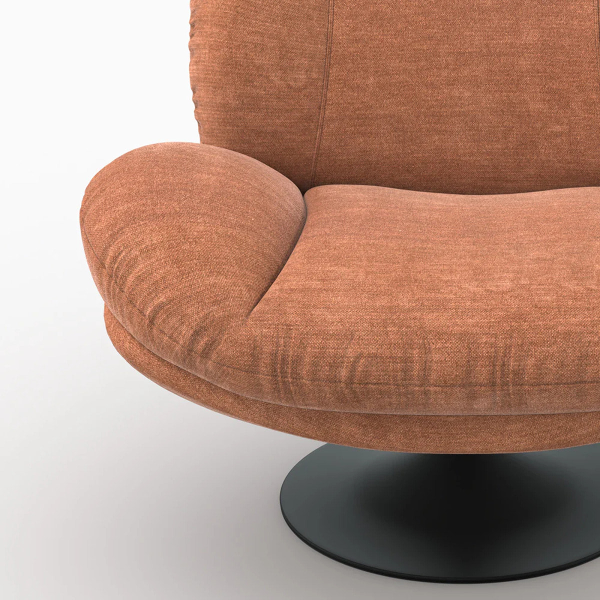 Fauteuil pivotant en tissu effet velours marron - Ricci