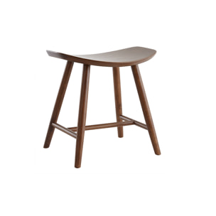 Tabouret bas bois foncé H46.5 DEMORY