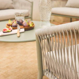 Salon de jardin acier et cordes 4 places MANTOVA