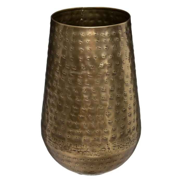 Vase "Oasis" métal martelé doré H23cm