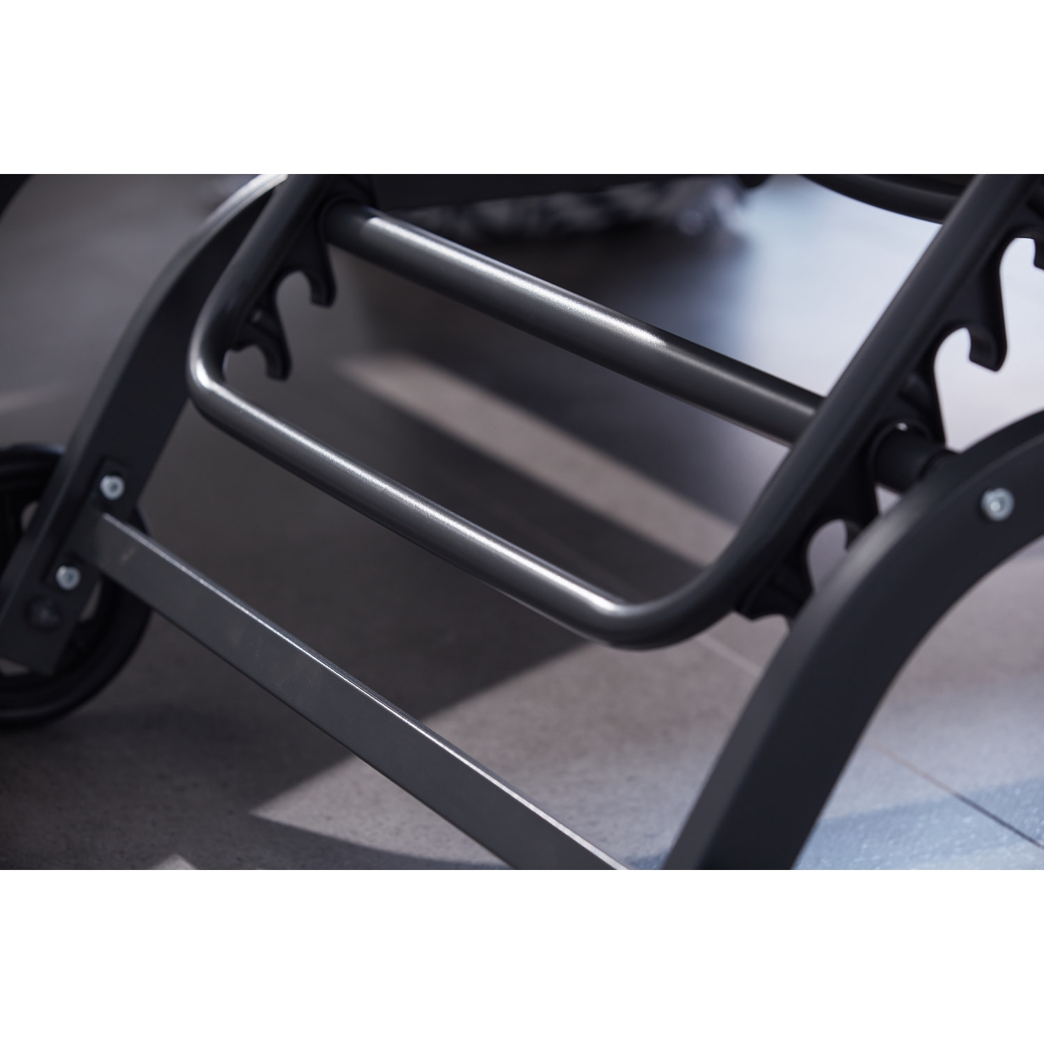 Lot de 2 transats aluminium gris foncé AUCKLAND