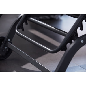 Lot de 2 transats aluminium gris foncé AUCKLAND