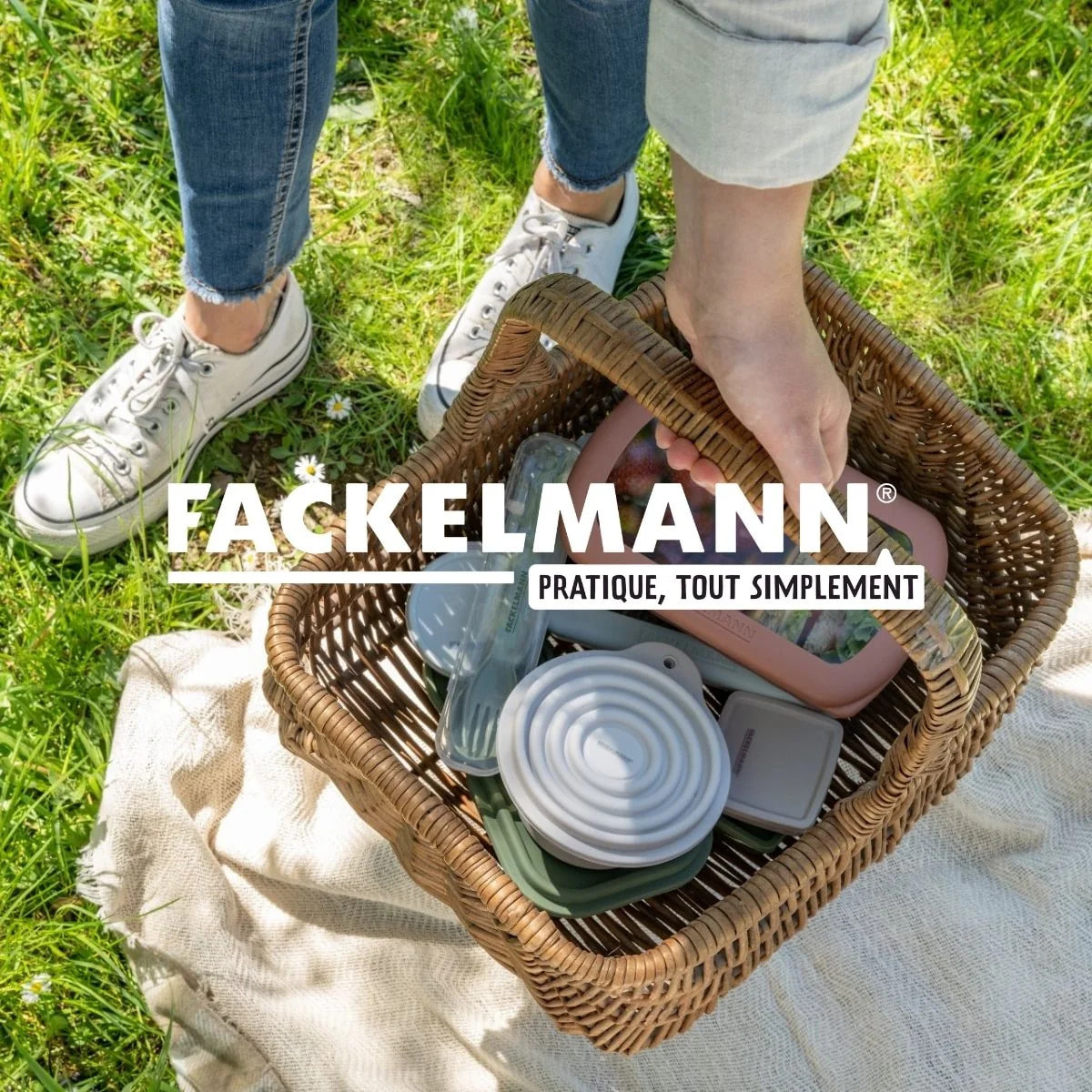Lot de 8 lunch box 1 L avec 8 ustensiles de cuisine Fackelmann Storage