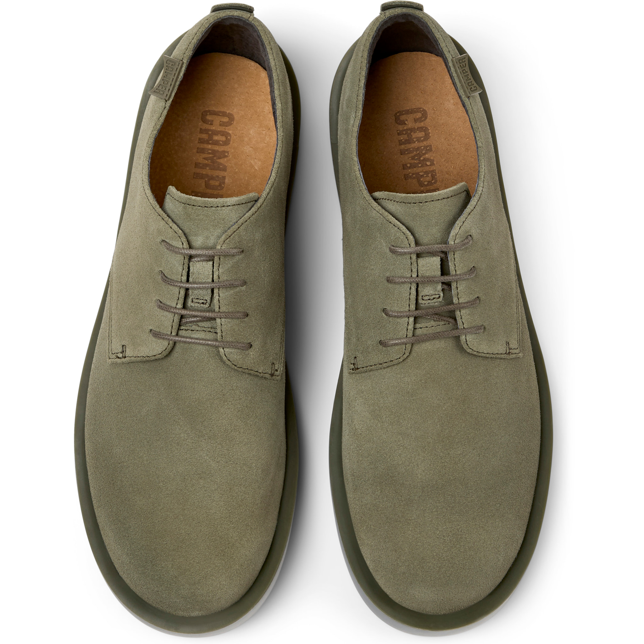 Zapatos de cordones - CAMPER Wagon - Verde - Piel de ante