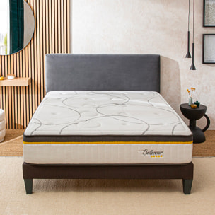 Matelas Hybride Bellecour 3.0, Soutien Ferme, 30 cm, Ressorts Ensachés & Mémoire de Forme
