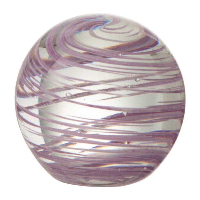 J-Line presse-papier Tourbillon - verre - mauve - small