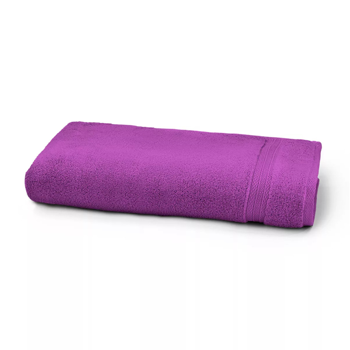Drap de douche pur coton 550 g/m² uni violet Elea raisin