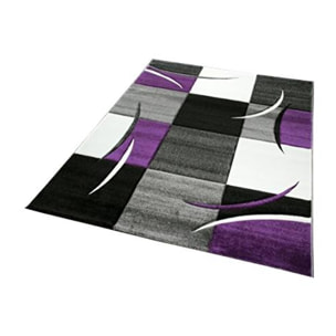 Tapis salon et chambre tissé motif damier TIHO