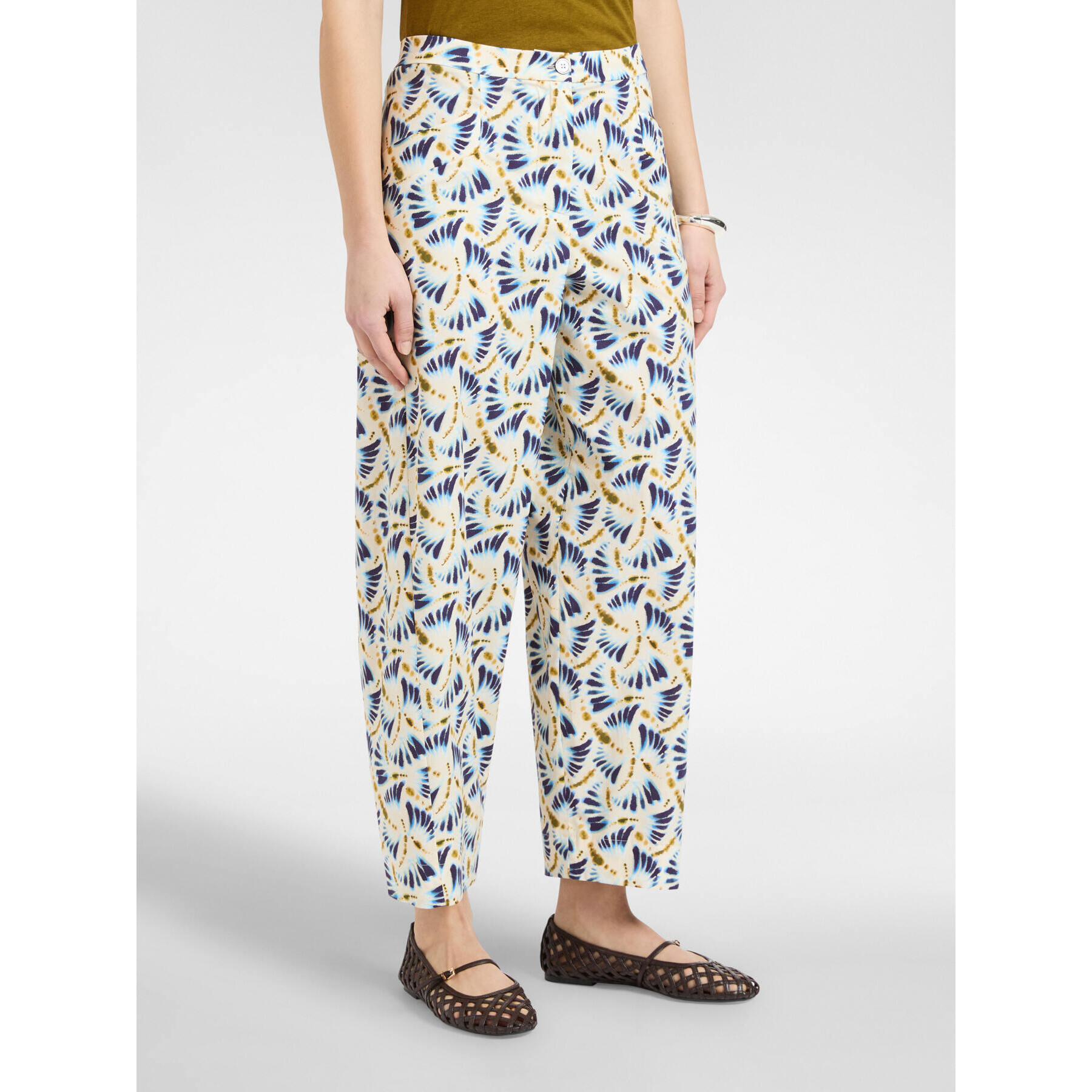 Elena Mirò - Pantaloni stampati - Bianco