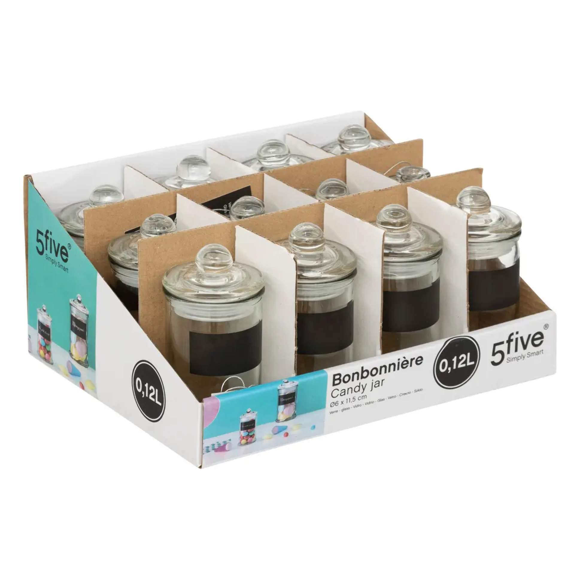 Bocal verre + étiquette ardoise  0,12L