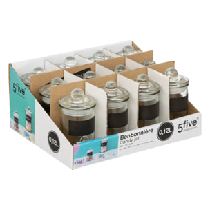Bocal verre + étiquette ardoise  0,12L