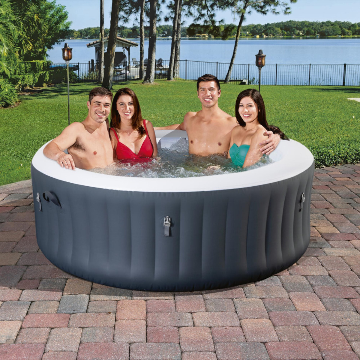 Bestway Spa gonflable rond Lay-Z-Spa Baja AirJet 2-4 personnes