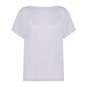 Maglia manica corta scollo barchetta in viscosa sostenibile vestibilità over