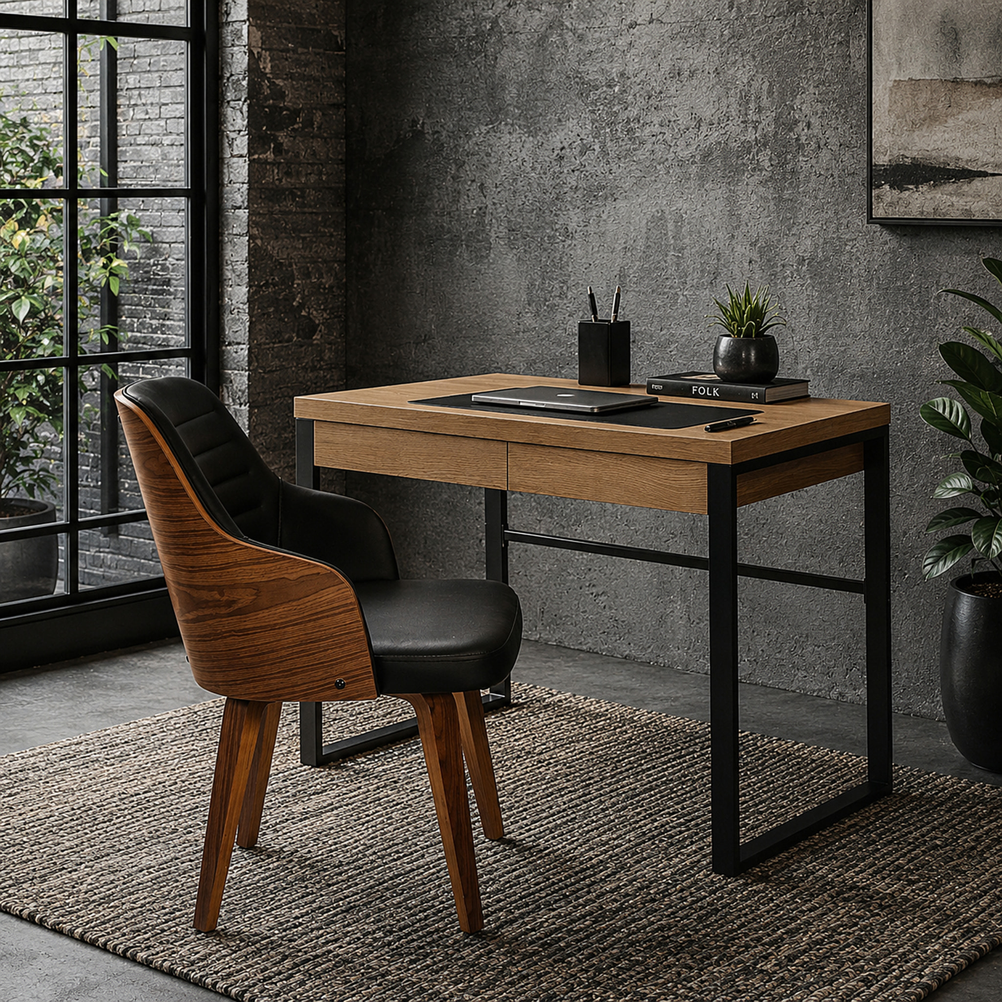 Chaise - HOME DECO FACTORY - Nash - Rétro - Chic - Noir